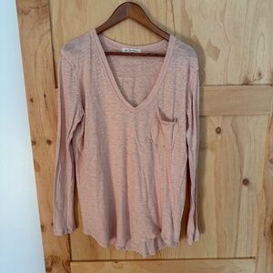 We The Free Long Sleeve Pocket Tee Light Pink